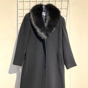 Bill Blass wool fur coat